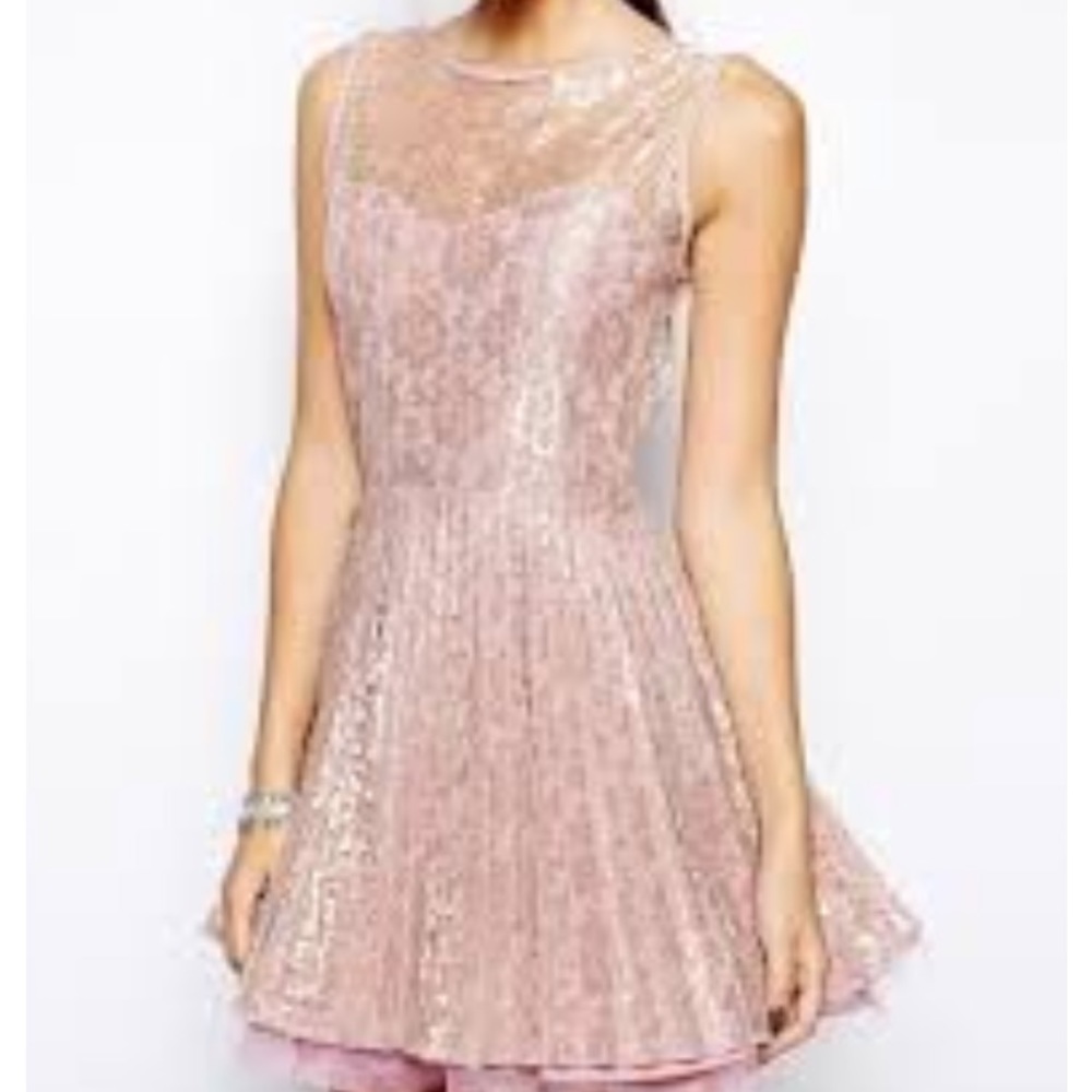 Jones + Jones Pink Pleated Dress sz 8